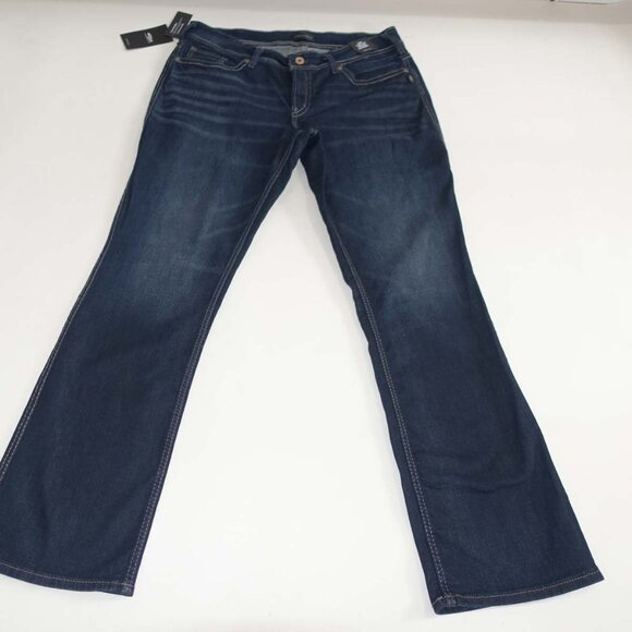 Silver Women's Suki Curvy Mid Rise Slim Boot Cut Jeans Size 18W NWT 33" Inseam - Picture 1 of 9